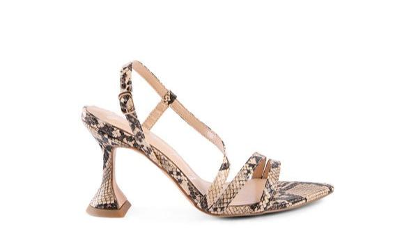 CHERRY TART Snake Print Spool Heel Sandals